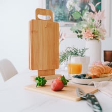 5 Piece Bamboo Chopping Board & Stand Set